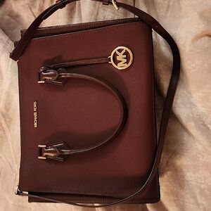 Michael Kors Large Satchel Purse Burgundy